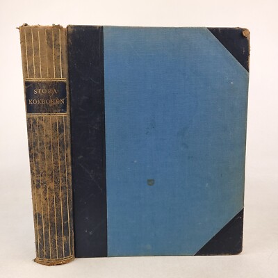 1948 Stora Kokboken; Vintage Swedish Cookbook; Half Bound Leather HC Göteborg-image