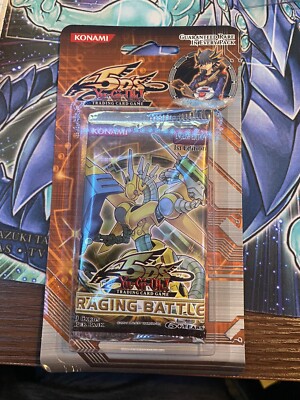 Raging Battle 1st Edition Sealed Blister Booster Pack! Rare! Yugioh 5Ds-image