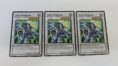 3x UNLIMITED JUNK WARRIOR  5DS1-EN041 PLAYSET COMMON  YUGIOH  UNPLAYED-image