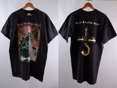 Blue Oyster Cult Godzilla 90s Retro Style Black 2 Side Unisex Tshirt Reprint-image