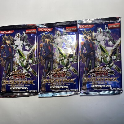 Lot Of 3 Yugioh  5DS DUELIST PACK COLLECTION Tin Booster Packs  (15 Cards)-image