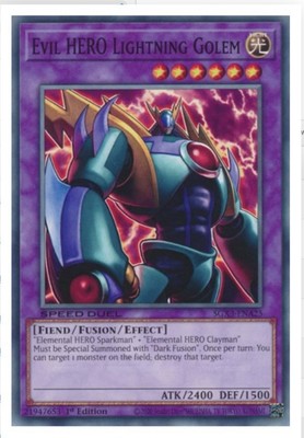 Yugioh Evil HERO Lightning Golem Sgx3-Ena25 Duelists of Shadows 1st Edition-image