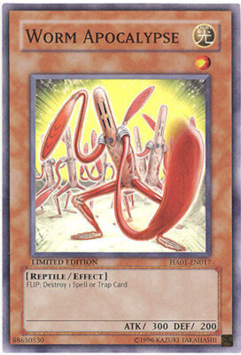 3 x Yu-Gi-Oh Card - HA01-EN017 - WORM APOCALYPSE (super rare holo) - NM-image
