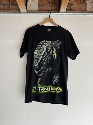 Vintage 1998 Godzilla Black Graphic Movie T-Shirt-image
