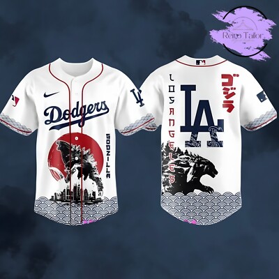 Godzilla x Los***Angeles Dod-gers Japan Edition 2025 Baseball Jersey Unisex-image