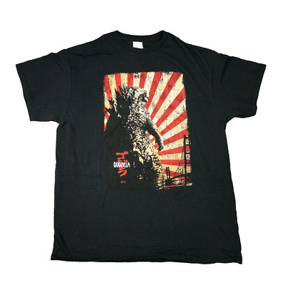 Godzilla T Shirt Large 2014 Movie Promo Film Gojira ゴジラ Toho Monster Kaju 2sided-image