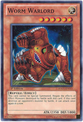 Yu-Gi-Oh Card - HA03-EN053 - WORM WARLORD (super rare holo) - NM-image