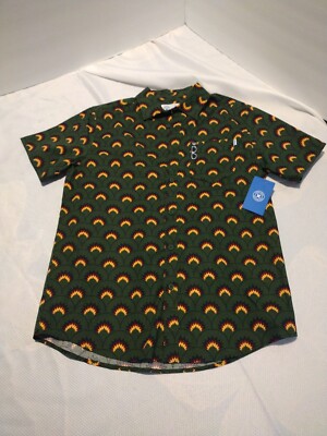 Hurley Small Men's Button Down Shirt - Stretch SS Woven Shirt Godzilla -image