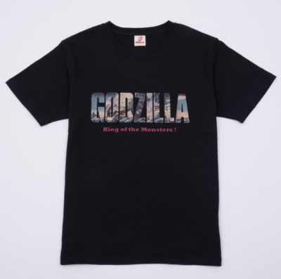 Discharge-dyed logo T-shirt - Ocean Appearance/Black TOHO Godzilla Store Japan-image