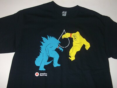 American Red Cross Give Blood T Shirt Godzilla x Kong The New Empire Large NEW-image