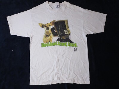 Vintage 1998 Taco Bell Chihuahua T-Shirt Size Medium HERE LIZARD Godzilla-image
