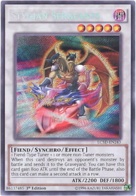 Yu-Gi-Oh Card - LC5D-EN243 - STYGIAN SERGEANTS (secret rare holo) - NM/Mint-image