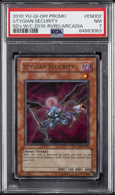 2010 YU-GI-OH! PROMO #EN002 STYGIAN SECURITY PSA 7-image