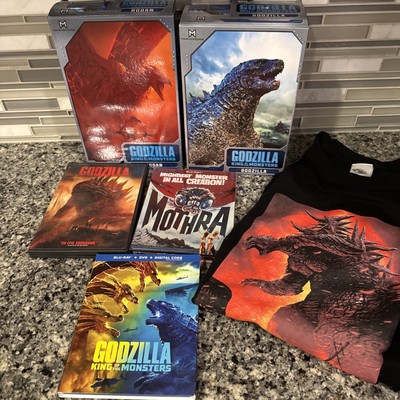 NECA Godzilla Lot of 5 🦖Collection Figures Godzilla Rodan Mothra Blue Ray Shirt-image