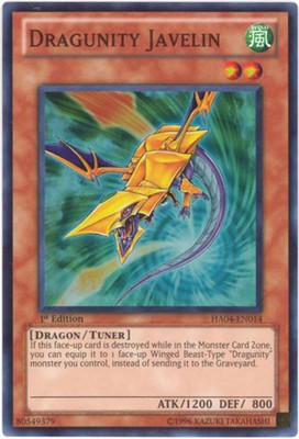 Yu-Gi-Oh Card - HA04-EN014 - DRAGUNITY JAVELIN (super rare holo) - NM/Mint-image