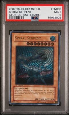 YUGIOH! PSA 9 2007 Spiral Serpent STON-EN003 Ultimate Rare 1st Edition-image