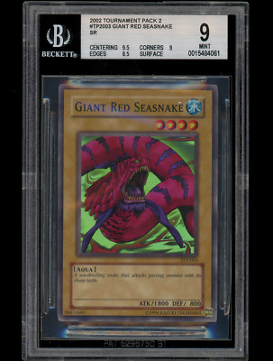 YUGIOH PSA 9 2002 Giant Red Seasnake TP2-003 Super Rare Promo Tournament Pack-image