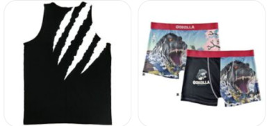 Godzilla Store Japan Limited Goji Sakura Boxer Shorts ＆ Tank top Scratch Set-image