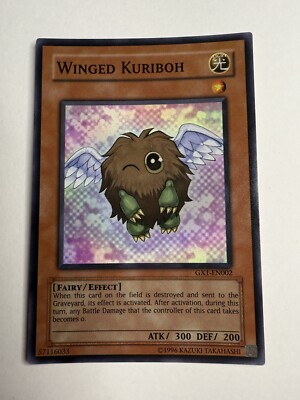 Yugioh YuGiOh! LP Winged Kuriboh GX1-EN002 Super Rare Card-image