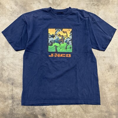 Vintage 90s JNCO Jeans Monkey Godzilla Livin Large Skate Tee Size XL USA RARE-image