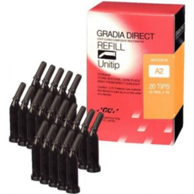 GC 001968 Gradia Direct Resin Light Cure Universal Composite Unitips A2 20/Pk-image