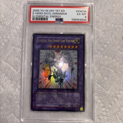PSA 6 Elemental Hero Shining Flare Wingman EEN-EN036 1st Edition Yugioh-image