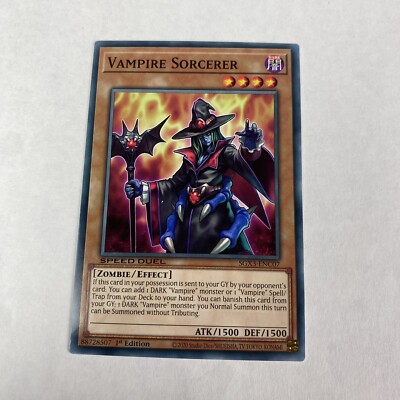 Yugioh Vampire Sorcerer sgx3-enc07 Speed Duel GX Duelists of Shadows 1st Edition-image