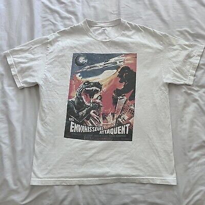 J Galt Retro Monster Movie Men's Graphic T Shirt XL Godzilla & King Kong White-image