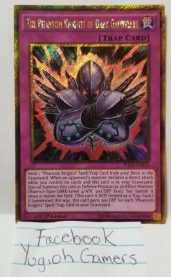 YUGIOH THE PHANTOM KNIGHTS OF DARK GAUNTLETS PGL3 1ST  SECRET GOLD LIGHT PLAYED -image
