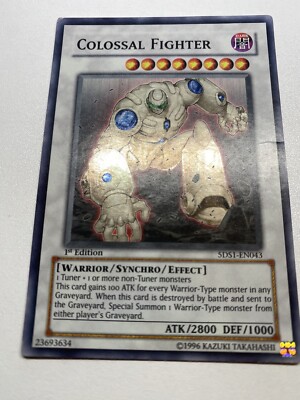 Yu-Gi-Oh! Colossal Fighter Super Rare 1st Edition 5DS1-EN043 HP DAMAGED-image