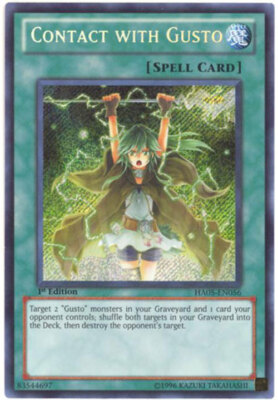 Yu-Gi-Oh Card - HA05-EN056 - CONTACT WITH GUSTO (secret rare holo) - NM/Mint-image
