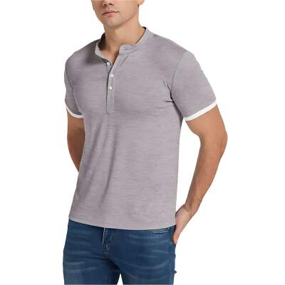 Men's Slim Fit Solid Color Short Sleeve T-Shirt in Gray, Black, Blue, and Light-image