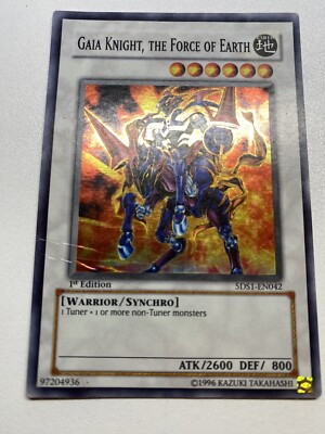 Yu-Gi-Oh! Gaia Knight, The Force Of Earth Super Rare 1st Edition 5DS1-EN042 HP-image