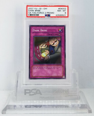 YUGIOH GX04-EN002 DARK BRIBE SUPER RARE PROMO CARD PSA 8 NM-MINT #*-image