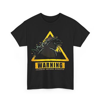 Warning Godzilla T-Shirt, Nature Disaster Tee, Sci-Fi Themed Apparel-image