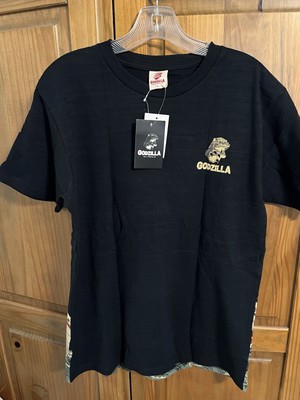 Godzilla T-Shirt Graphic Size L Black Double Side Print Rare Japanese Toho NWT-image