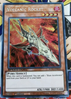 🔥 Yugioh Volcanic Rocket SGX1-ENH10 1st Edition Secret Rare SPEED DUEL GX-image