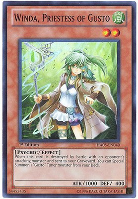 Yu-Gi-Oh Card - HA05-EN040 - WINDA, PRIESTESS OF GUSTO (super rare holo) NM-image