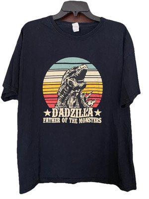 Men's T-Shirt Size XL Black Dadzilla Father Of The Monsters Godzilla Funny!-image