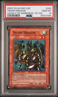 Yugioh Troop Dragon LOD-042 1st Edition PSA 10-image