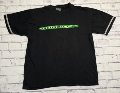 Godzilla Shirt Men's XL Black Vintage 90s 1998 Japanese Movie Promotion-image
