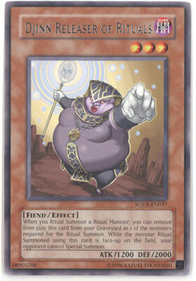 3 x Yu-Gi-Oh Card - SOVR-EN037 - DJINN RELEASER OF RITUALS (rare) - NM-image