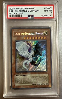2007 Yu-Gi-Oh! GX Vol. 1 YG01-EN001 Light and Darkness Dragon Secret Rare PSA 8-image