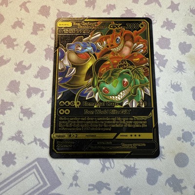 Black Foil Card Collection Toon Charizard &Blastoise & Venusaur GX NM-image
