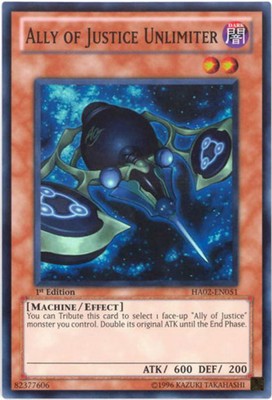 Yu-Gi-Oh Card - HA02-EN051 - ALLY OF JUSTICE UNLIMITER (super rare holo) - NM/M-image