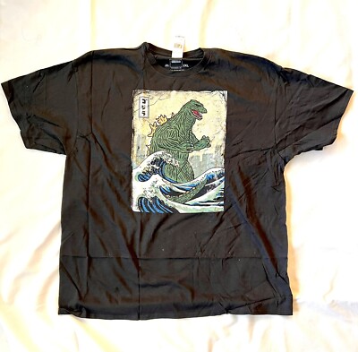 GODZILLA City Godzilla In Ocean Black T-Shirt Men Size Large  NWT-image