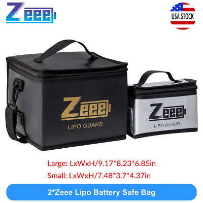 2xZeee Lipo Battery Safe Bag Guard Fireproof Explosionproof for Charge & Storage-image