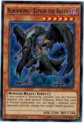 3 x Blackwing - Elphin the Raven - LC5D-EN116 - Common - 1st Edition Near Mint, -image