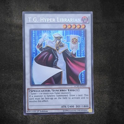 1996 Yu-Gi-Oh! 1st Edition T.G. Hyper Librarian Secret Rare LC5D-EN211-image