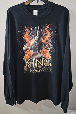 Gildan Godzilla GOT King Of The Monster Long Sleeve T Shirt Black Men’s Size 2XL-image